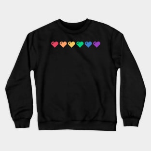 Rainbow Pixel Hearts Crewneck Sweatshirt